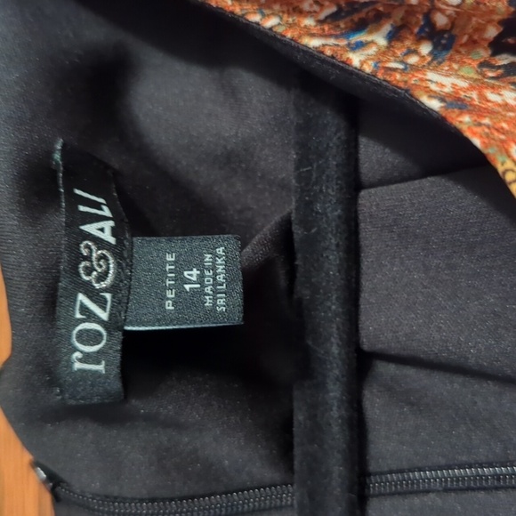 NWT Roz & Ali 3/4 Sleeve Fit & Flare Patchwork Dress - Picture 2 of 10